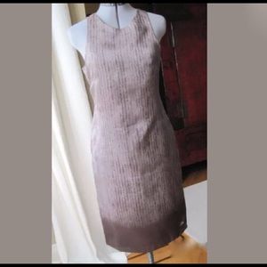 CK Brown Ombré Silk Sleeveless Shift Dress